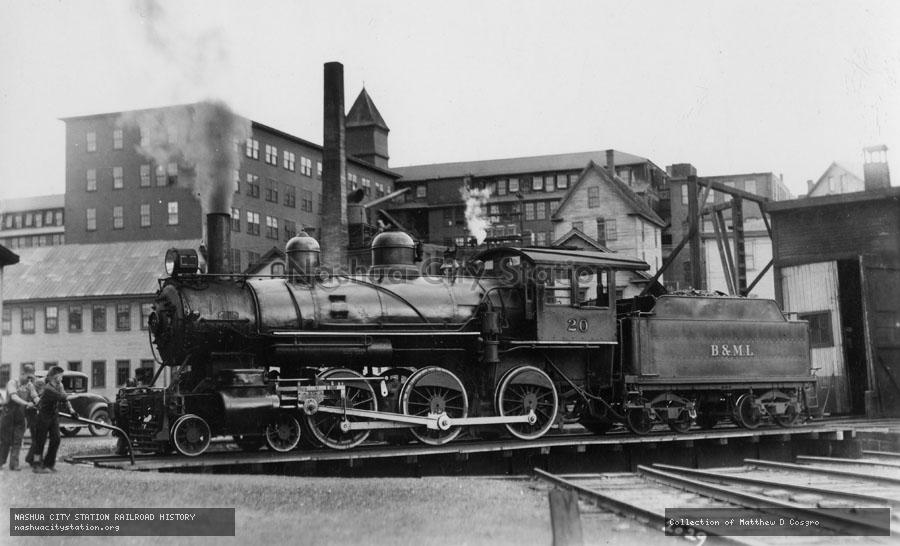 Postcard: Belfast & Moosehead Lake Railroad #20 at Belfast